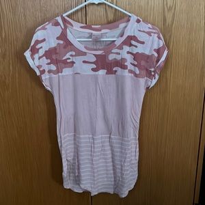 Pink Camo & Striped T-Shirt